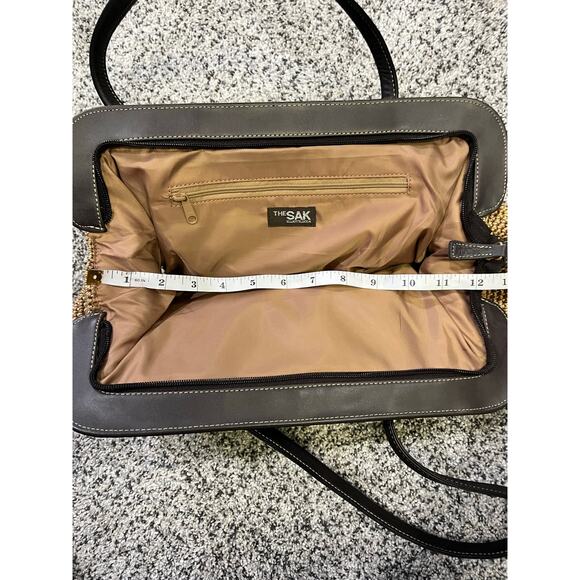 The Sak Elliot Luca Crocheted Handbag Purse Shoulder Bag, Beige Brown‎ Boho - Picture 6 of 9